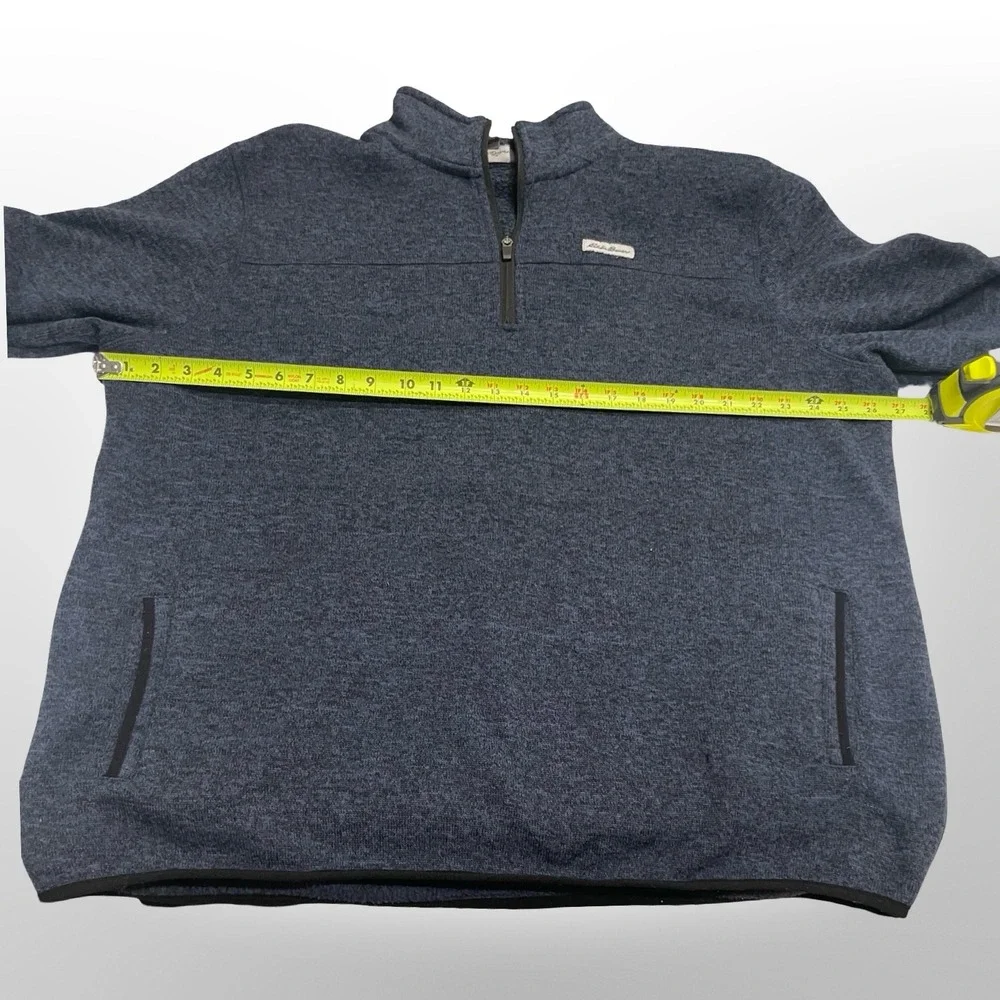 Eddie Bauer‎ Mens XXL 1/4 Zip Fleece Pullover Sweater Jacket Blue Casual
